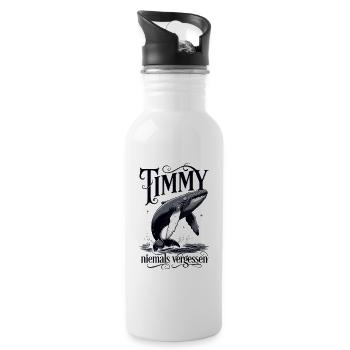 Timmy, der Wal - Trinkflasche mit integriertem Trinkhalm - Weiß - Rechts