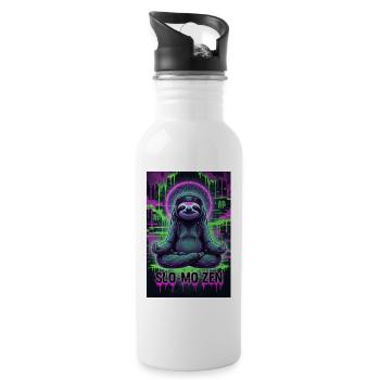 SloMo Zen Panda Neon - Trinkflasche mit integriertem Trinkhalm - Weiß - Rechts