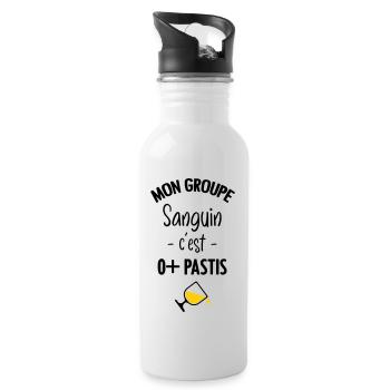 Mon groupe sanguin c'est O+ Pastis - Gourde avec paille intégrée - blanc - Droite