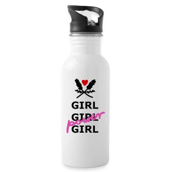 Le pouvoir des filles - Gourde avec paille intégrée - blanc - Droite