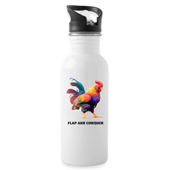 FLAP AND CONQUER - Trinkflasche mit integriertem Trinkhalm - Weiß - Rechts