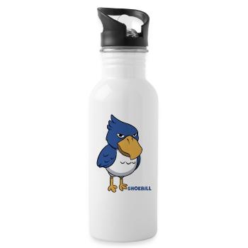 Shoebill Bird Ornithologist Forest I Gift - Water bottle with straw - white - Right
