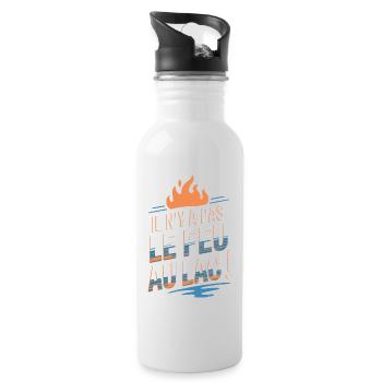 Il n'y a pas le feu au lac - Gourde avec paille intégrée - blanc - Droite
