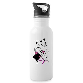 Feel_free - Trinkflasche mit integriertem Trinkhalm - Weiß - Rechts