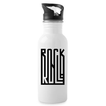 ROCK n ROLL - Trinkflasche mit integriertem Trinkhalm - Weiß - Rechts