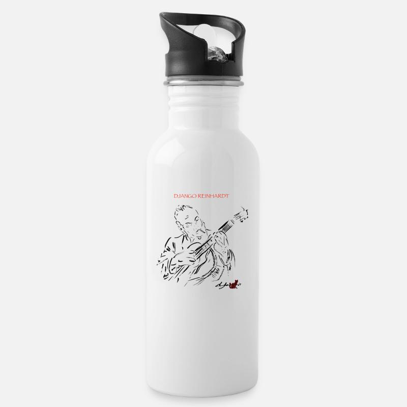 DJANGO REINHARDT - Water bottle with straw - white