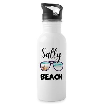 SALTY BEACH - Water bottle with straw - white - Right