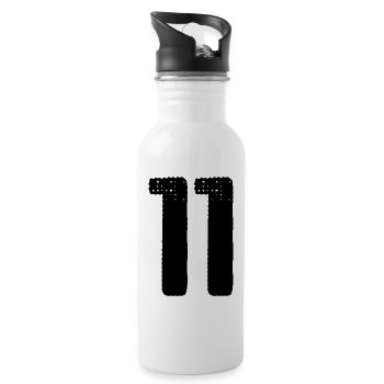 11 Zahl Trikot - Trinkflasche mit integriertem Trinkhalm - Weiß - Rechts