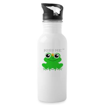 Kiss me - Water bottle with straw - white - Right
