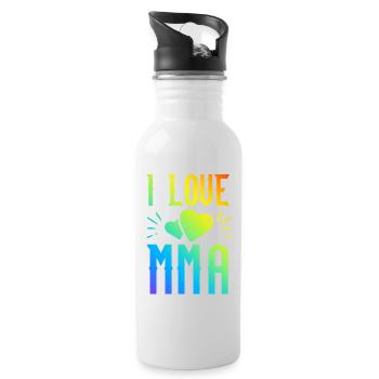 Ich liebe Mma - Trinkflasche mit integriertem Trinkhalm - Weiß - Rechts