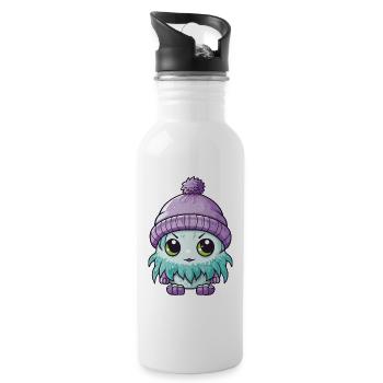 Winter Eskimo Baby Winterlich - Trinkflasche mit integriertem Trinkhalm - Weiß - Rechts