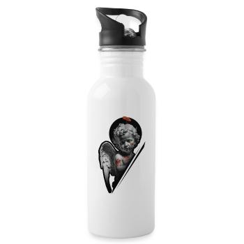 Cherubin xgraffiti - Trinkflasche mit integriertem Trinkhalm - Weiß - Rechts