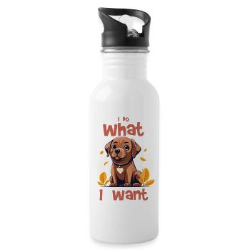 I do what I want - dog - Water bottle with straw - white - Right