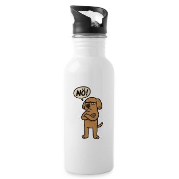 Non, drôle de chien - Gourde avec paille intégrée - blanc - Droite