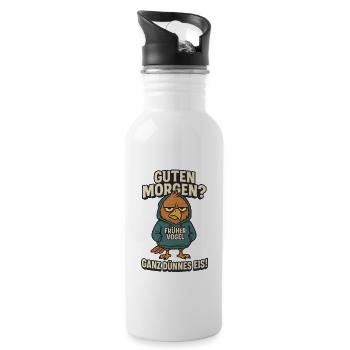 The Early Bird Morning Grouch Funny Sayings - Water bottle with straw - white - Right