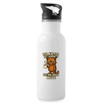 I'm Tired Coffee Saying - Water bottle with straw - white - Right