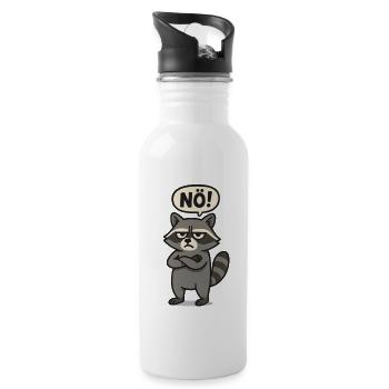 Just Nope Statement Raccoon - Water bottle with straw - white - Right