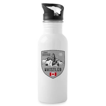 Whistler Black Tusk Kanada Wappen - Trinkflasche mit integriertem Trinkhalm - Weiß - Rechts