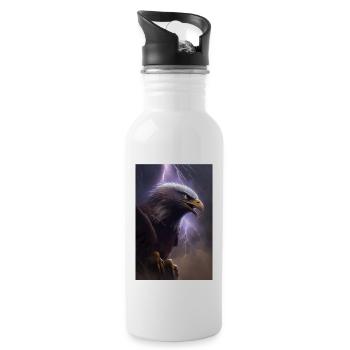 Eagle Lightning Cool Storm Animal Bird Epic - Water bottle with straw - white - Right
