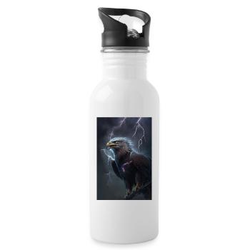 Eagle Lightning Cool Storm Animal Bird Epic - Water bottle with straw - white - Right