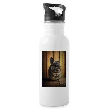 Chinchilla Realistic Animal - Water bottle with straw - white - Right