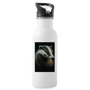 Dachs tier realistic - Water bottle with straw - white - Right
