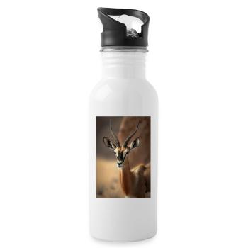 Gazelle safari Afrique animal - Gourde avec paille intégrée - blanc - Droite