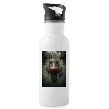 Schnabeltier platypus - Trinkflasche mit integriertem Trinkhalm - Weiß - Rechts