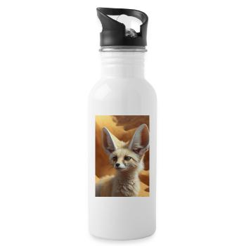 Fennec Desert Fox Safari - Water bottle with straw - white - Right