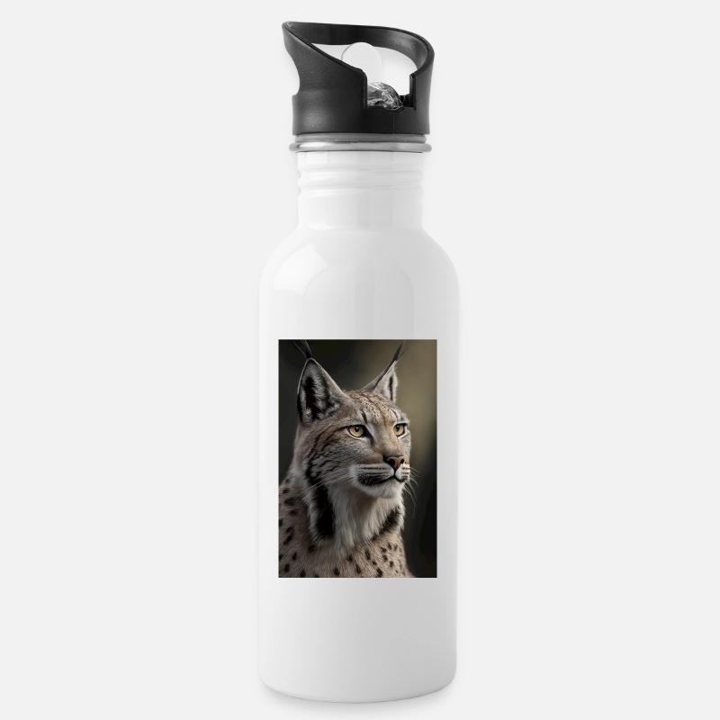 Lynx Wildcat - Gourde avec paille intégrée - blanc