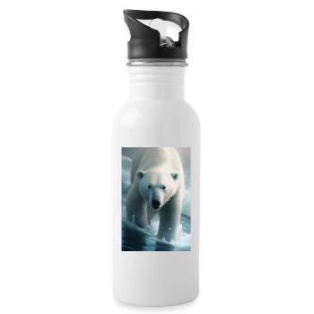 Polar bear - Water bottle with straw - white - Right