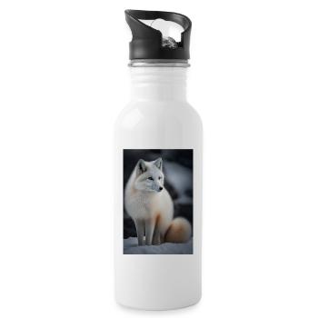 Arctic fox - Water bottle with straw - white - Right