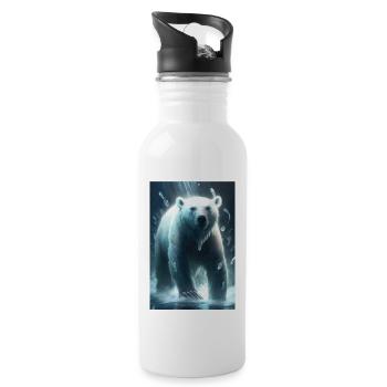 Polar bear - Water bottle with straw - white - Right