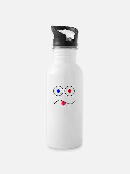 Gespenst - Trinkflasche mit integriertem Trinkhalm - Weiß
