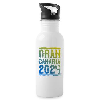 Gran Canaria 2024 - Trinkflasche mit integriertem Trinkhalm - Weiß - Rechts