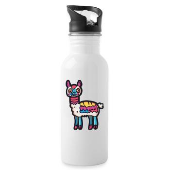 Alpaka Llama Halloween Tier - Trinkflasche mit integriertem Trinkhalm - Weiß - Rechts