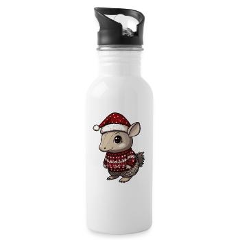 Bande dessinée de Noël Armadillo - Gourde avec paille intégrée - blanc - Droite