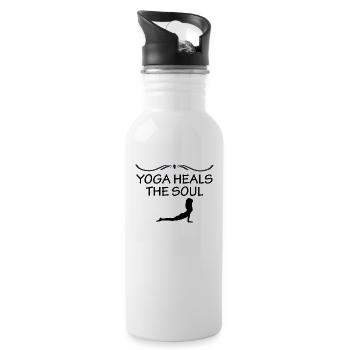 Yoga Meditation Spa Namaste - Trinkflasche mit integriertem Trinkhalm - Weiß - Rechts