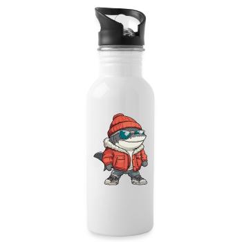 Hai Winter - Trinkflasche mit integriertem Trinkhalm - Weiß - Rechts
