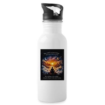 Kosmische Meditationsreise - Trinkflasche mit integriertem Trinkhalm - Weiß - Rechts
