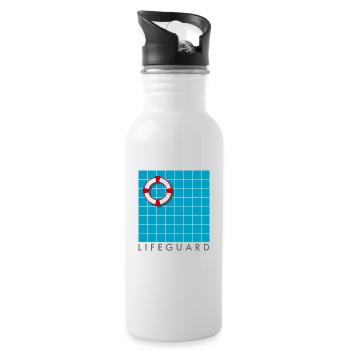 Bademeister - Trinkflasche mit integriertem Trinkhalm - Weiß - Rechts