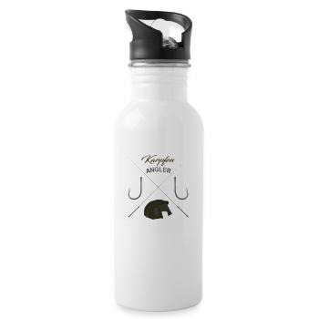 Karpfen Angeln und Camping - Trinkflasche mit integriertem Trinkhalm - Weiß - Rechts