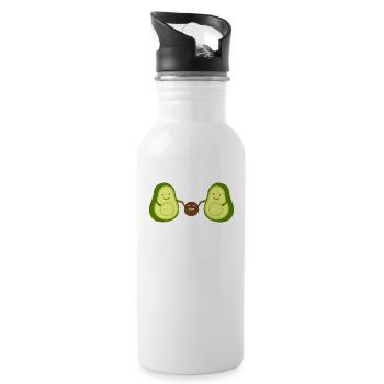 avocat - Gourde avec paille intégrée - blanc - Droite