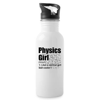 Physique filles | Physiciens Science Cadeaux - Gourde avec paille intégrée - blanc - Droite