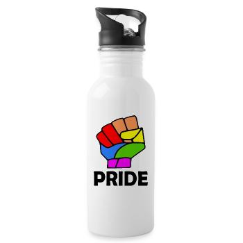 Pride - Trinkflasche mit integriertem Trinkhalm - Weiß - Rechts