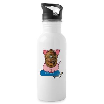 Divers Dive Deep Dive Certificate diveaholic - Water bottle with straw - white - Right