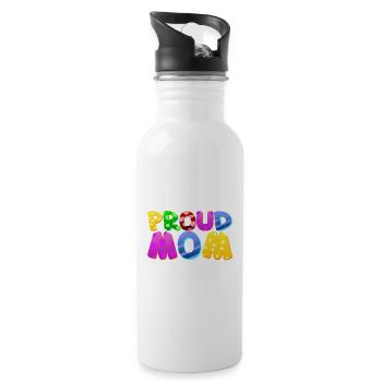 Baby Eltern Kind Geschenk Sprüche Geburt Mama Papa - Trinkflasche mit integriertem Trinkhalm - Weiß - Rechts