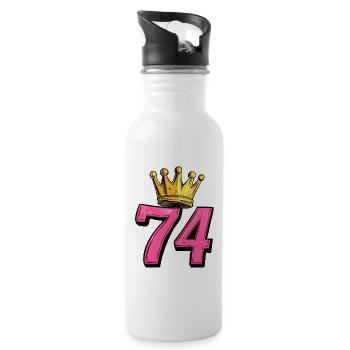 74 Number Krone - Water bottle with straw - white - Right