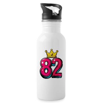 82 Number Krone - Water bottle with straw - white - Right