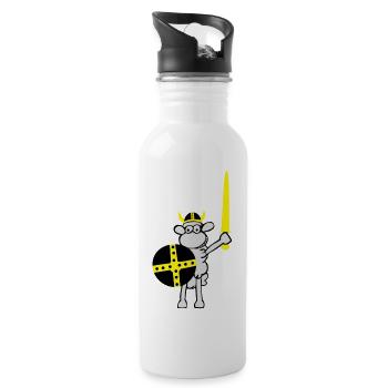 wikinger3 - Trinkflasche mit integriertem Trinkhalm - Weiß - Rechts